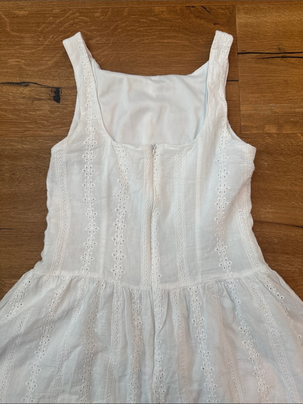 Altar’d State White Eyelet Mini Dress Size Small Cottagecore Boho - Picture 5 of 5